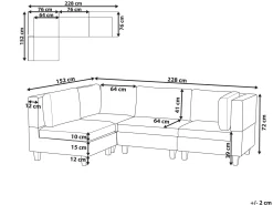 Narożna sofa modułowa tapicerowana 4-osobowa brązowa