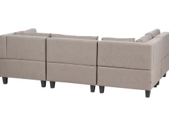 Narożna sofa modułowa tapicerowana 4-osobowa brązowa