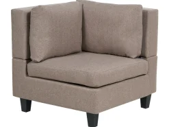 Narożna sofa modułowa tapicerowana 4-osobowa brązowa