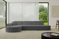 Narożnik lewostronny bez funkcji spania TARO-L2 - 328x171x79,5 cm Szary