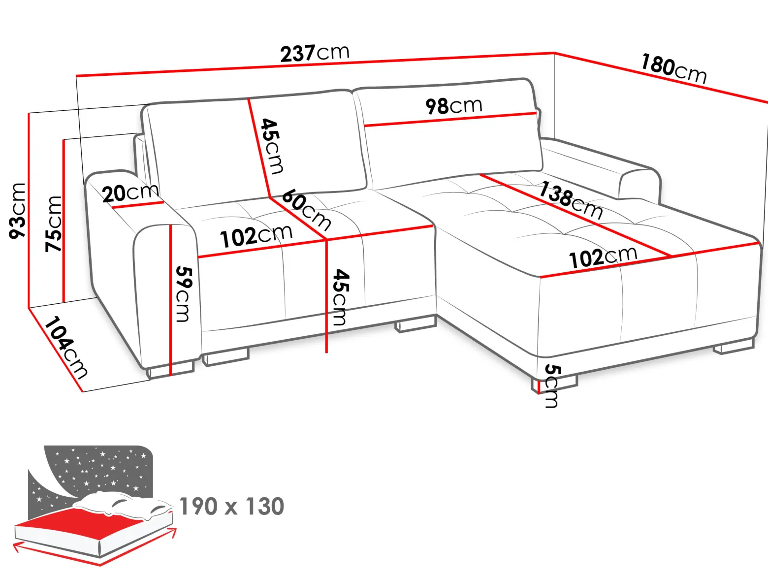 Narożnik pokojowy Milton