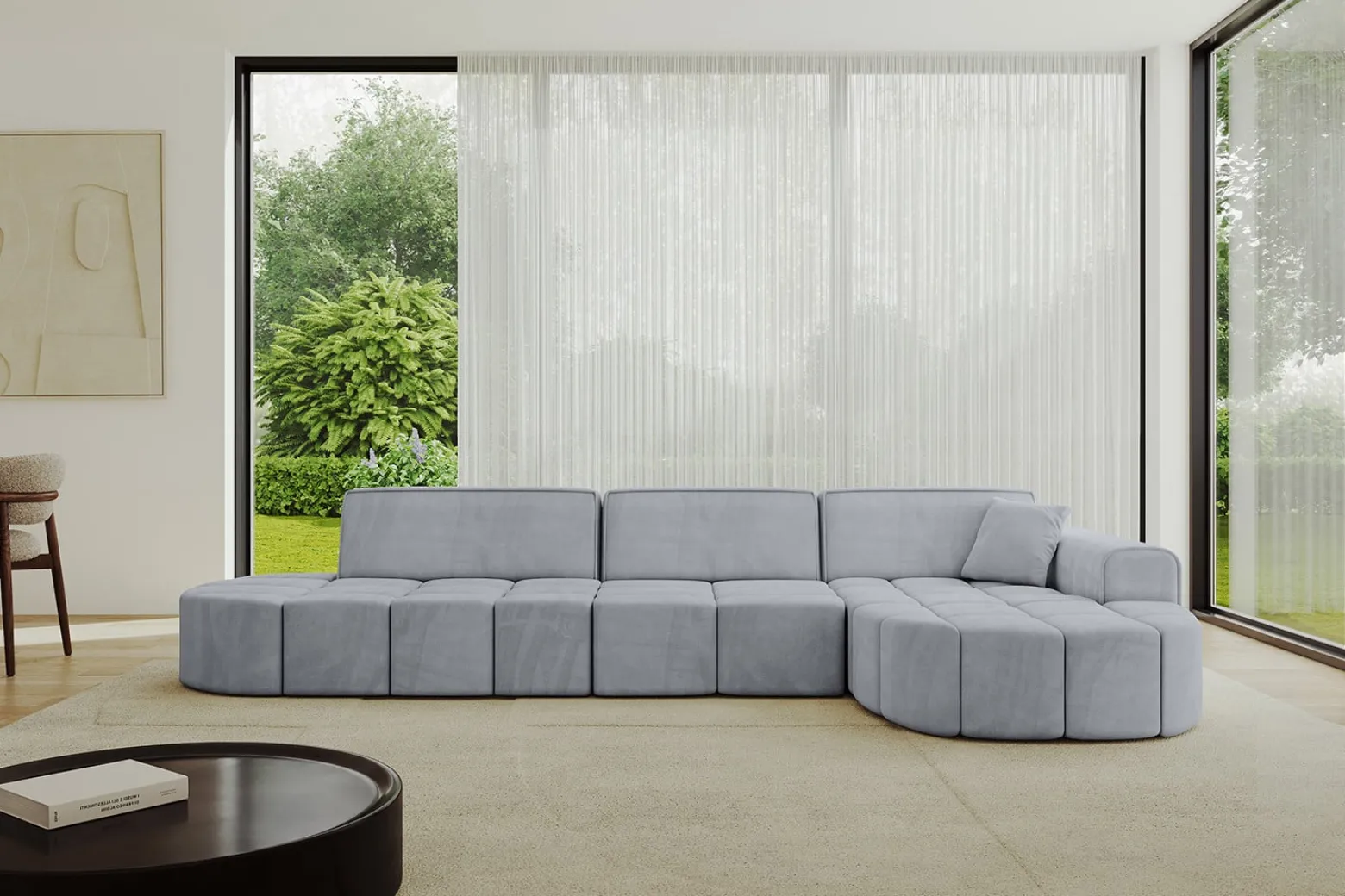 Narożnik prawostronny bez funkcji spania LIVO-L2 - 337x173x79,5 Szary
