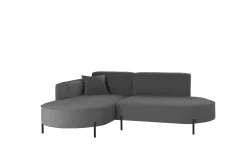 Narożnik, Sofa w kształcie L Modena Rein tkanina Quelle Grafitowy Lewy