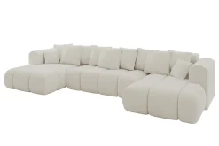 Narożnik uniwersalny z funkcją spania CLOUD-U-v1 405x185x90 cm Biały