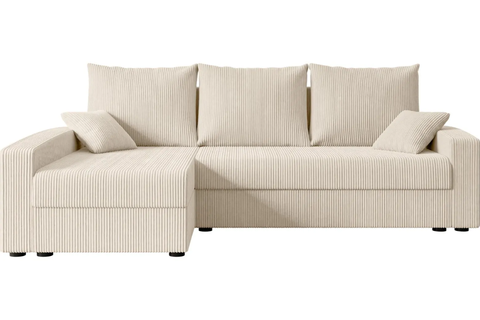 Narożnik z funkcją spania i pojemnikiem ALESIA-L 231x140x90 cm Beżowy