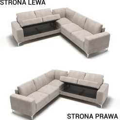 Narożnik Aria Max 250x250 cm – klasyczny z poduszkami, funkcja spania