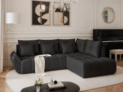 Narożnik DOLCE narożnik tapicerowany z funkcją spania - Czarny