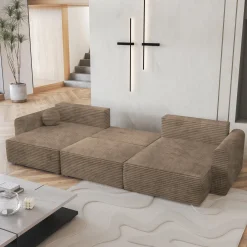 Narożnik FENTO z funkcją spania Beżowy