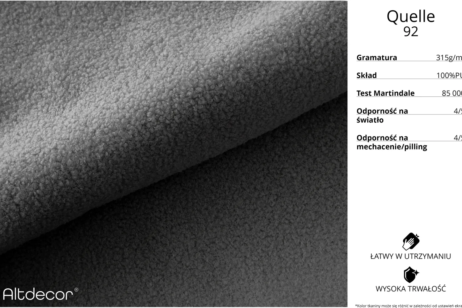 Narożnik lewostronny bez funkcji spania TARO-L2 - 328x171x79,5 cm Szary