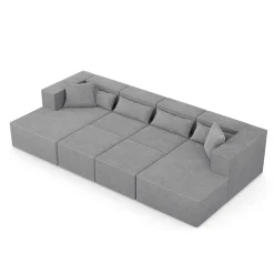 Narożnik Modułowy Nova U MAX - 360x180x76cm, 2x Fotel, 2x Otomana, Szary