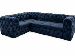 Narożnik Moet 190x311 pikowany z funkcją spania Royal 22 niebieski