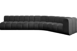 Narożnik prawostronny modułowy Karex-L2 - 399x194x70 cm Czarny