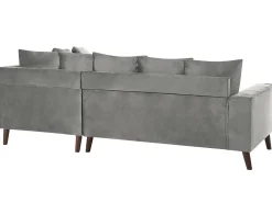 Narożnik sofa duża welurowa jasnoszara