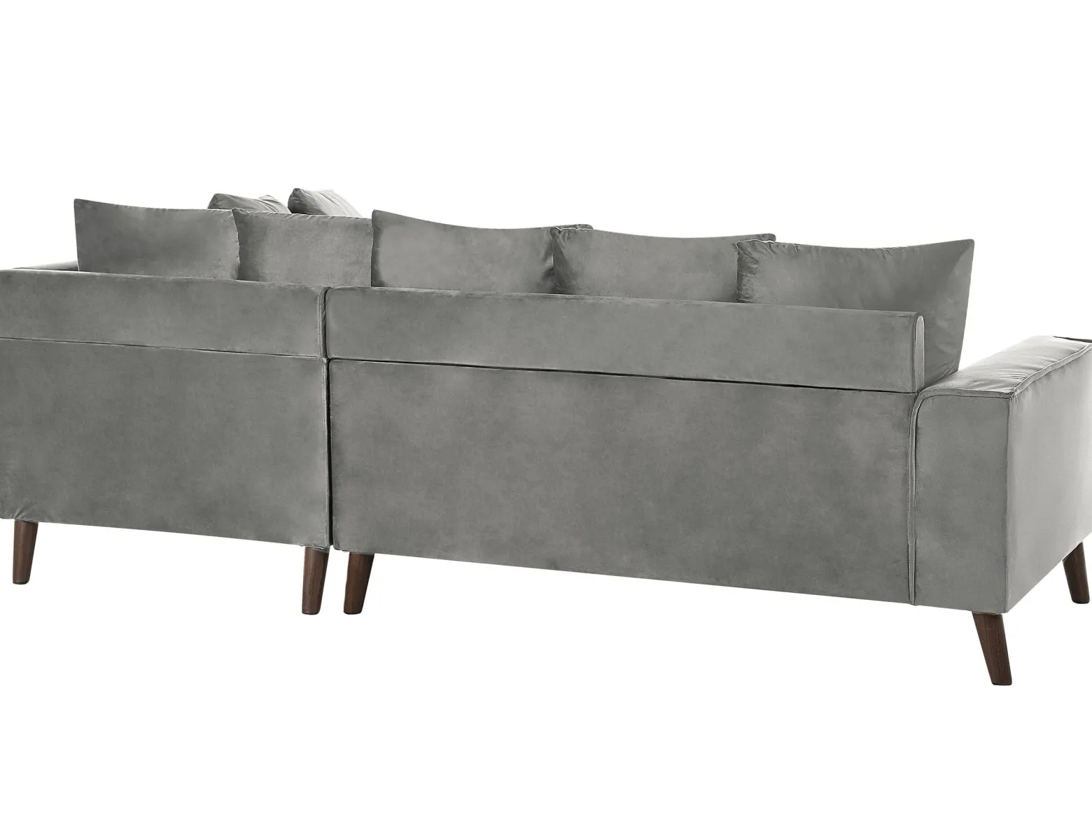 Narożnik sofa duża welurowa jasnoszara