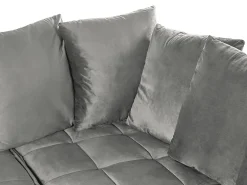 Narożnik sofa duża welurowa jasnoszara