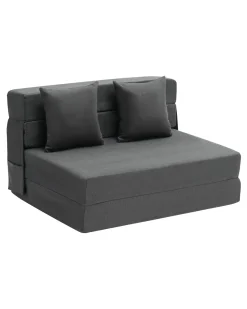 Narożnik sofa rozkładana 3w1 z poduszkami ciemnoszara do salonu sypialni