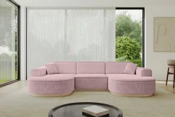 Narożnik uniwersalny bez funkcji spania MARI-U1-v1 303x171x83 cm Różowy