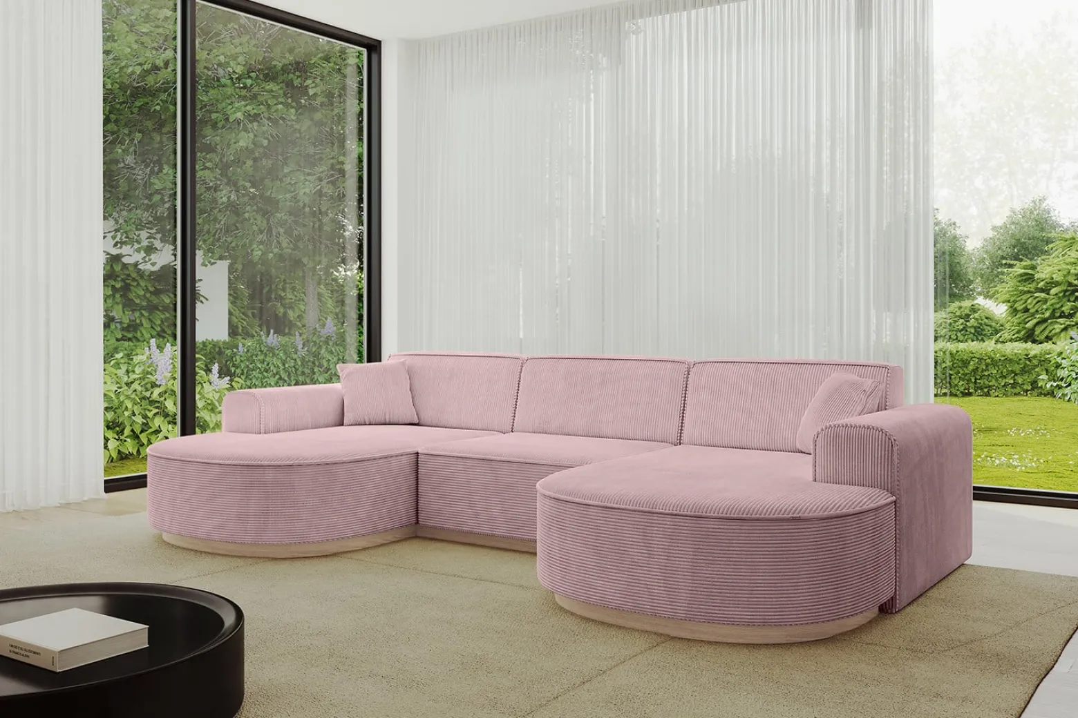 Narożnik uniwersalny bez funkcji spania MARI-U1-v1 303x171x83 cm Różowy