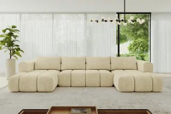 Narożnik uniwersalny z funkcją spania CLOUD-U 405x185x90 cm Beżowy