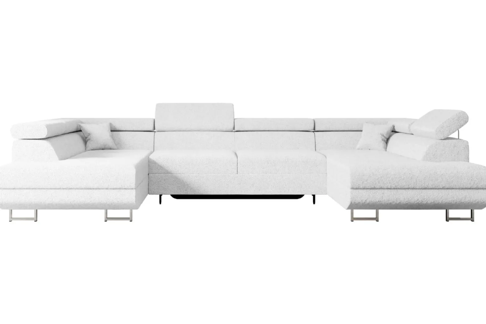 Narożnik z funkcją spania i pojemnikiem GUSA-U 342x202x107 cm Biały