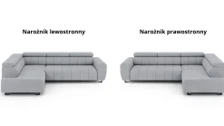 Narożnik z funkcją spania LOTUS szary rogówka rozkładana wybór strony