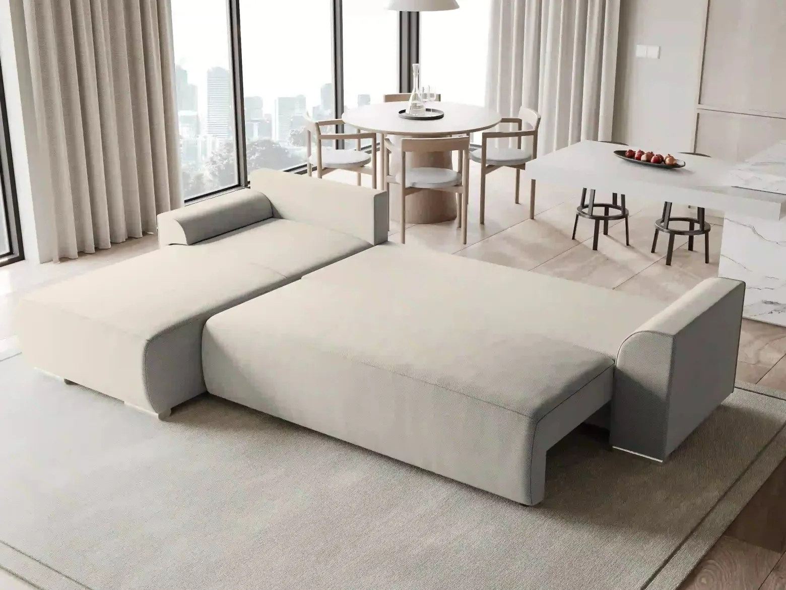 Narożnik z funkcją spania SYDNEY z pojemnikiem