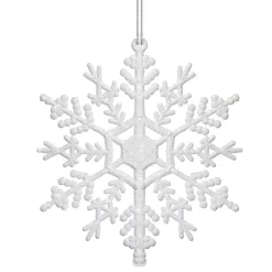 Śnieżynki brokatowe 12 szt. zawieszki na choinkę 12 cm białe