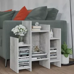 Niski otwarty regał z 6 półkami beton - Riax