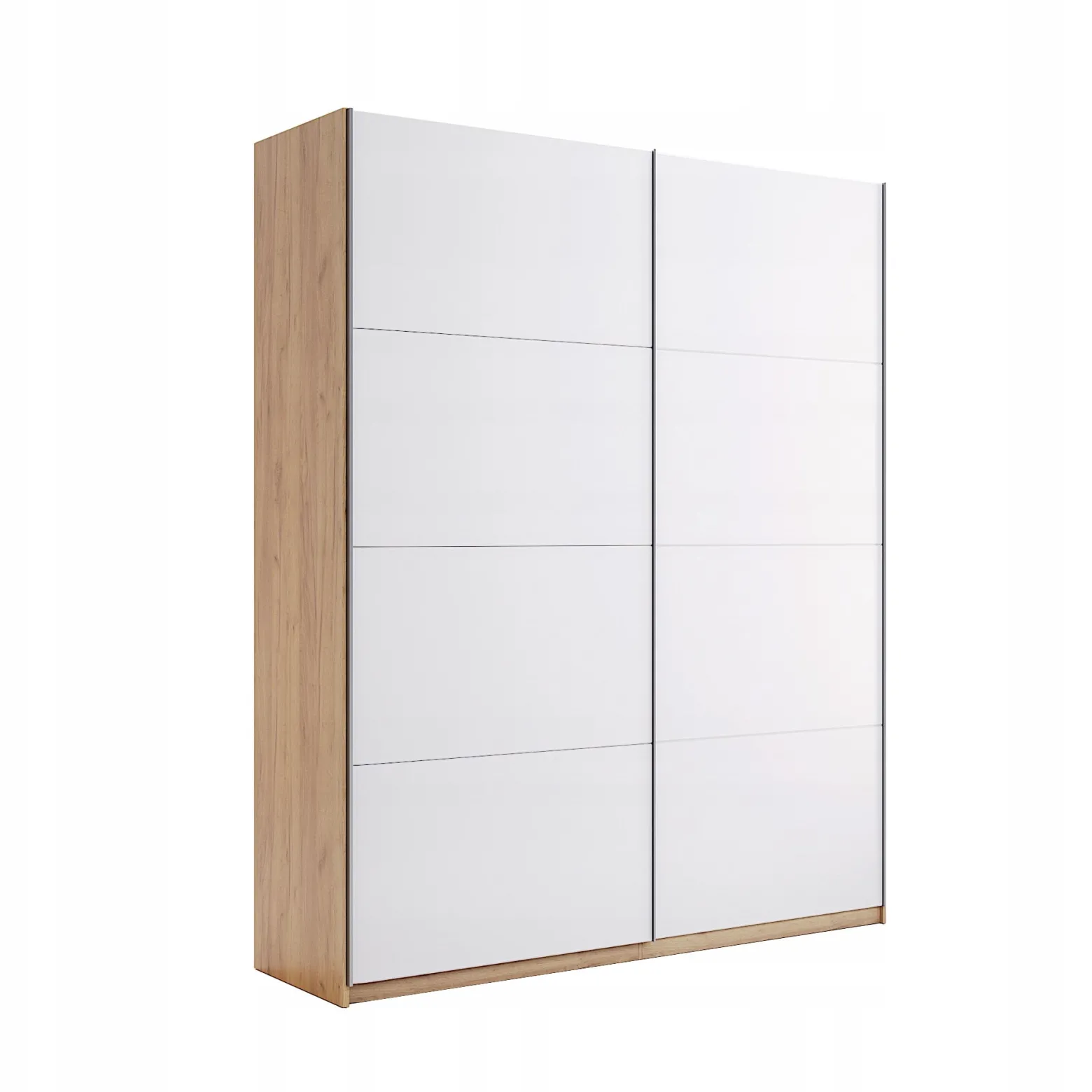 Nowoczesna Szafa Przesuwna Biały Połysk 150 cm