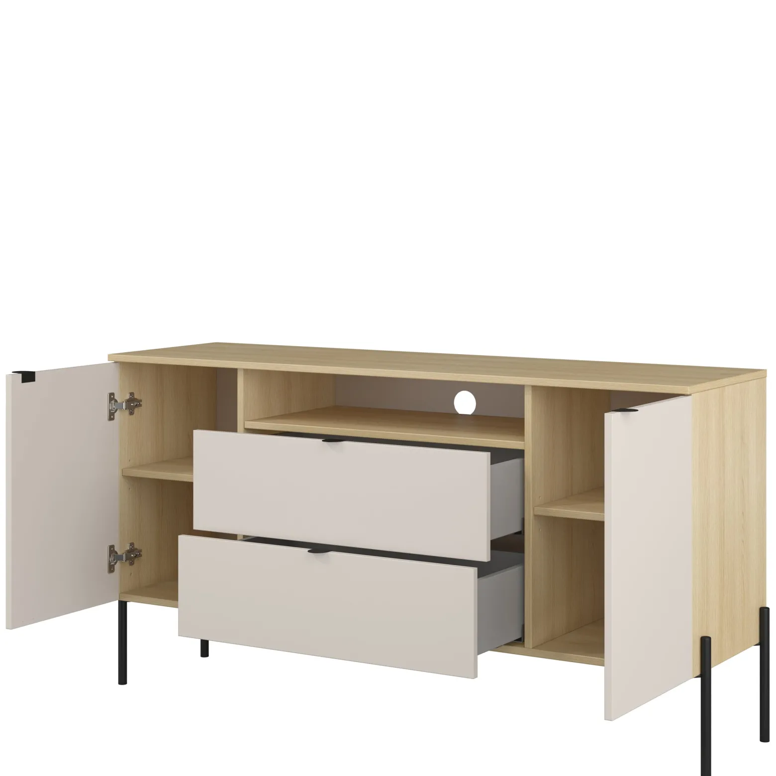 Nowoczesna komoda 140 cm do salonu dwudrzwiowa ORE