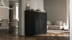 Nowoczesna Komoda RTV Glamour komoda czarny MAT złote akcenty 110,8 cm