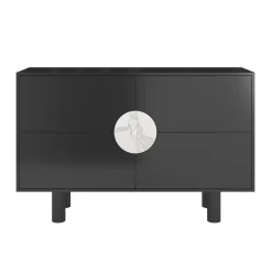 Nowoczesna komoda z marmurem Dancan ZOE 2D / czarny / 140 cm
