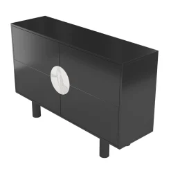 Nowoczesna komoda z marmurem Dancan ZOE 2D / czarny / 140 cm