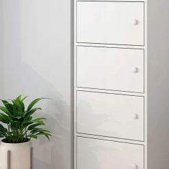 Nowoczesna pojemna komoda szafka duża biała skandynawski retro loft 5 półek
