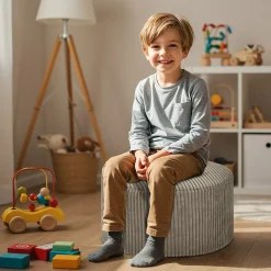 Nowoczesna Pufa CHILL SPOT 45 cm Puf Siedzisko Podnóżek - Beż