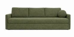 Nowoczesna sofa trzyosobowa SISI z funkcja spania w tkaninie Boucle zielona