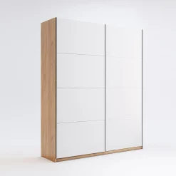 Nowoczesna Szafa Przesuwna Biały Połysk 150 cm