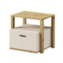 Nowoczesna szafka nocna SONNY z szufladą beżowy + dąb artisan