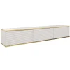 Nowoczesna szafka RTV ORO MDF 175cm biała lamelowane fronty
