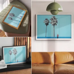 Nowoczesne plakaty A4 Dwie palmy murale kontrast projektu World Surface