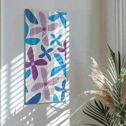 Nowoczesny zegar 30x60 Kwiaty hawajskie nowoczesny do salonu