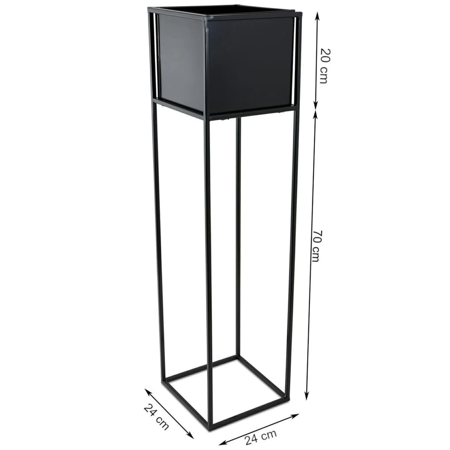 Nowoczesny kwietnik stojak czarny 90 cm LOFT
