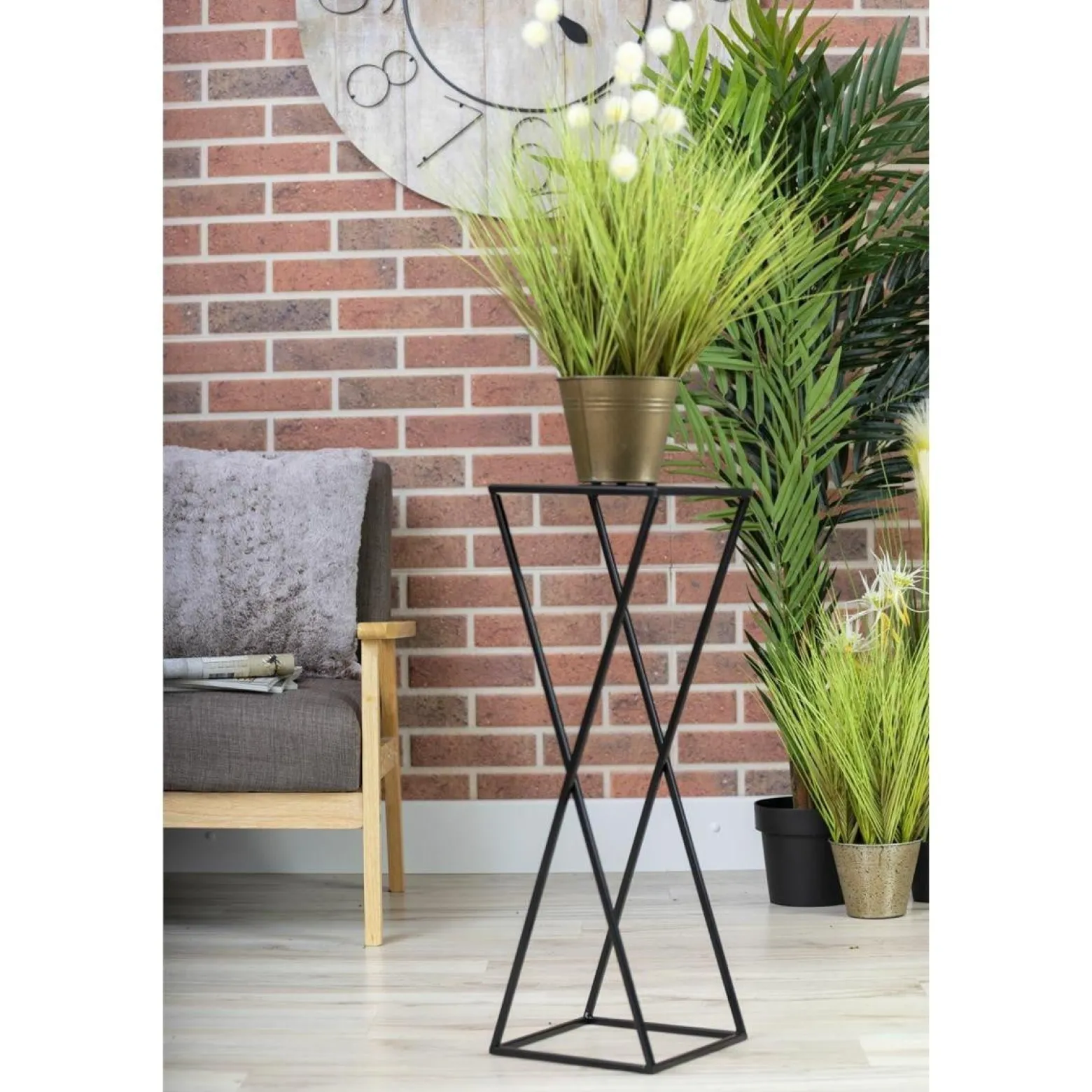 Nowoczesny kwietnik stojący 70 cm czarny LOFT