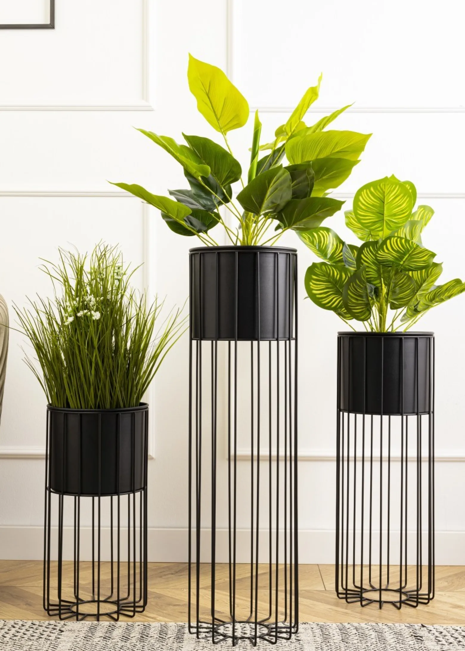 Nowoczesny kwietnik z osłonką 42 cm LOFT metalowy
