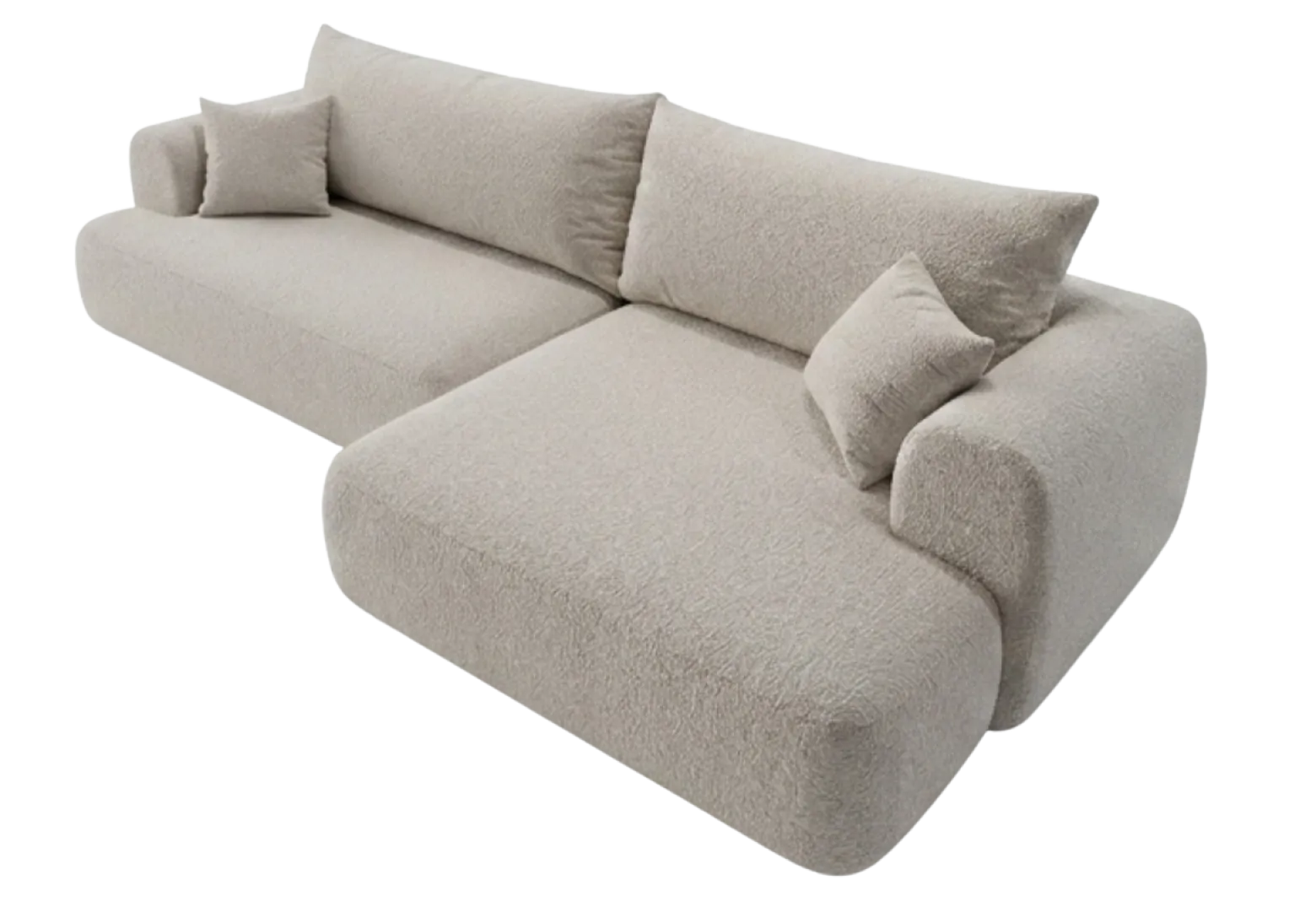 Nowoczesny Narożnik 260×145 cm Viton Greige Szaro Beżowy Prawy