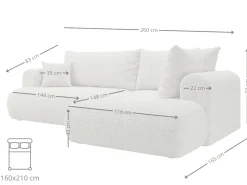 Nowoczesny Narożnik 260×145 cm Viton Greige Szaro Beżowy Prawy