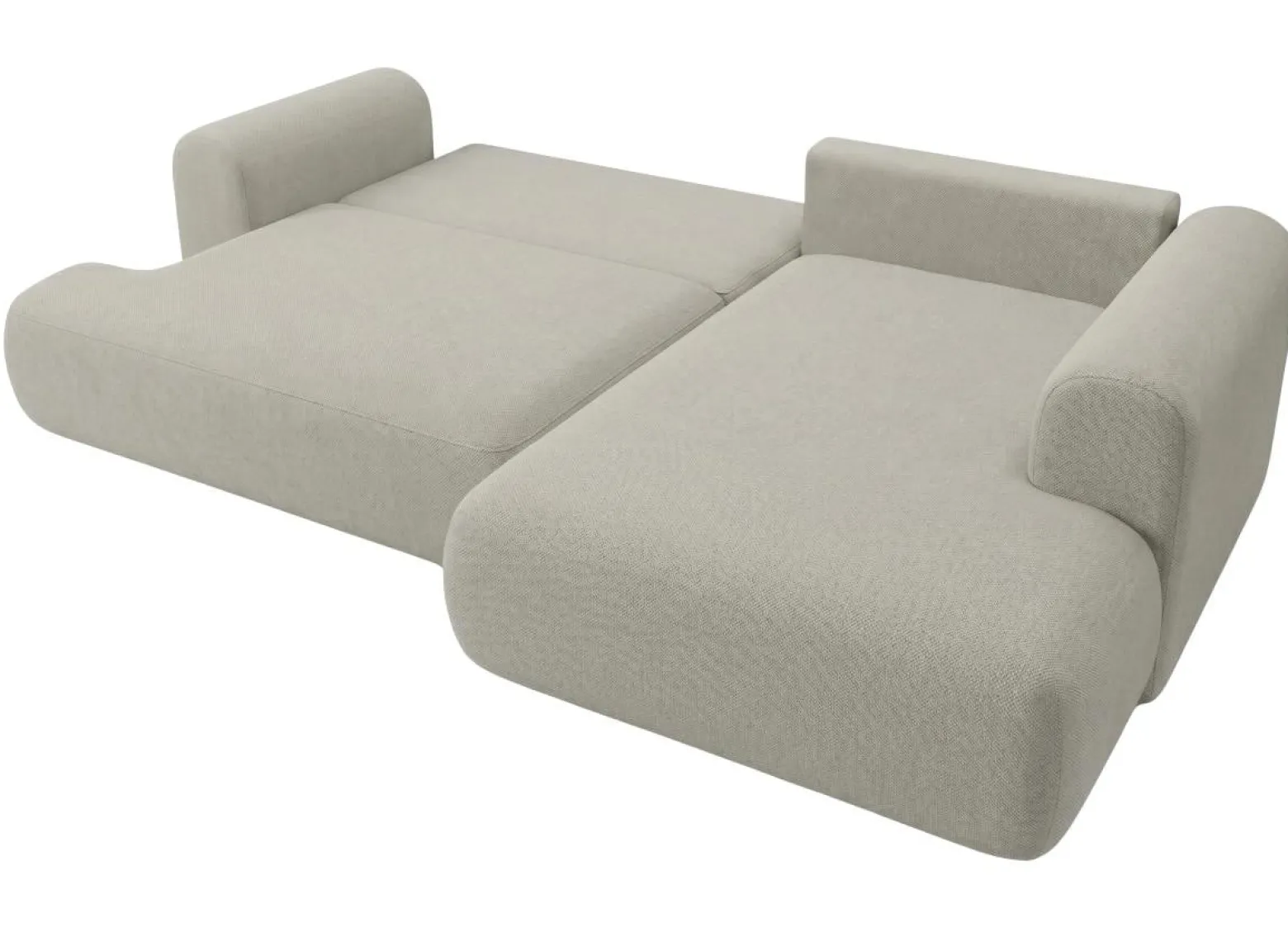 Nowoczesny Narożnik 260×145 cm Viton Greige Szaro Beżowy Prawy