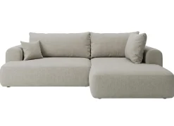 Nowoczesny Narożnik 260×145 cm Viton Greige Szaro Beżowy Prawy