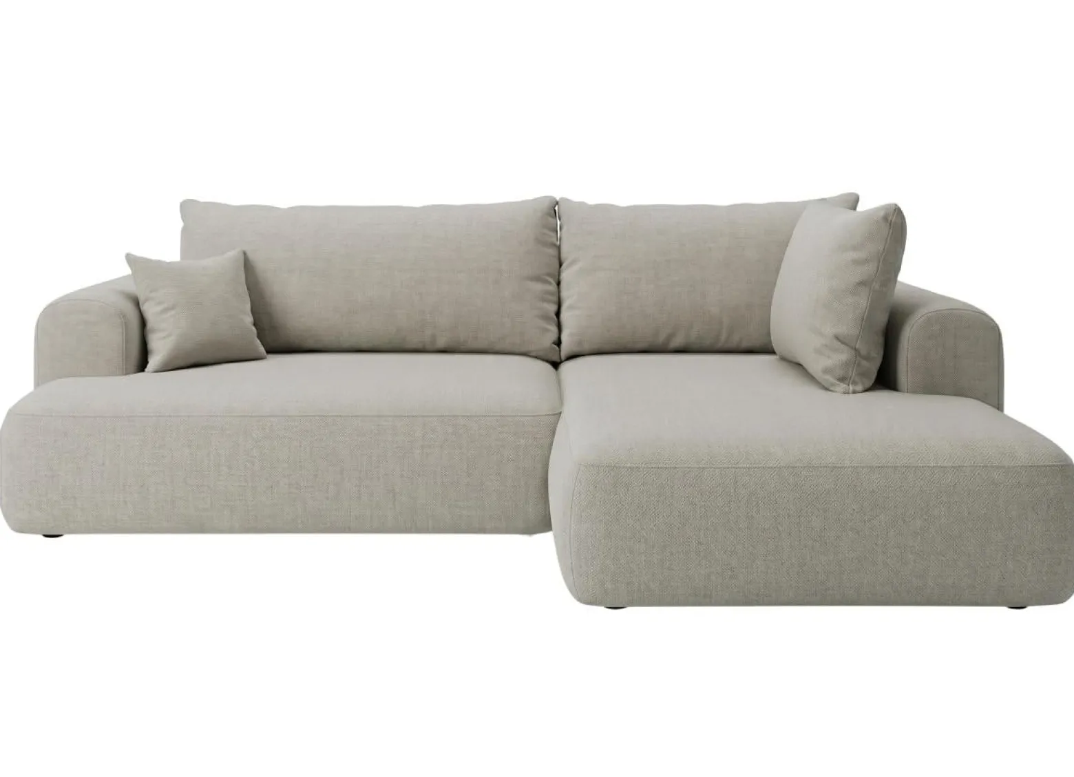 Nowoczesny Narożnik 260×145 cm Viton Greige Szaro Beżowy Prawy