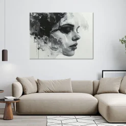 Nowoczesny obraz na płótnie canvas, Abstrakcyjny portret kobiety 30x20